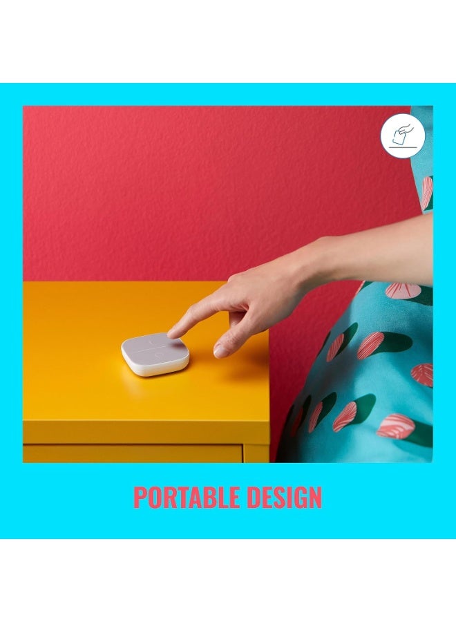 Wiz Smart Portable Button, Wireless Light Switch, Battery Powered, 15m Control Range, Magnetic Wall Mount Plate Included, Works with WiFi & Bluetooth, Matter, Alexa & Google Assistant - Image 3